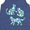 Girls' - Instant Message - Floral Fill Cats Graphic Sleeveless Aline Dress - 2 of 4