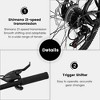 27 Inch Mountain Bike, 21 Speed, Aluminum Frame Disc Brake, Suspension Fork, for Men and Women - YONWAY - 3 of 4