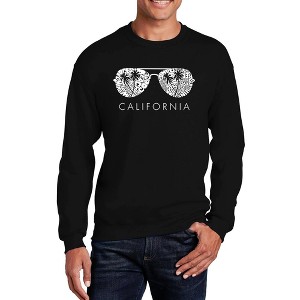 LA Pop Art Men's Word Art Crewneck Sweatshirt - California Shades - 1 of 4