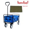 Racxily Folding Wagon Garden Shopping Beach Cart, Utility Grocery Car with Side Pocket for Camping Garden Sports - 3 of 4