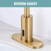 WOWOW 6.3 in. x 2.5 in. x 0.3 in. Stainless Steel Bathroom Sink Faucet Hole Cover Deck Plate Escutcheon in Gold - 3 of 4