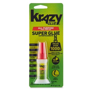 Krazy Glue All Purpose Brush Applicator Super Glue 5g: Fast Drying, Clear, for Wood, Metal, Rubber, Ceramics, Plastic - 1 of 4