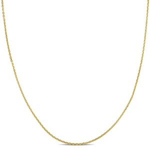 EVERLY JEWELRY | 10K Yellow Gold 0.85mm Diamond Cut Cable Chain Necklace, 17-inch - 1 of 4