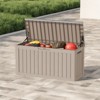 Naysaye Deck Boxes, 80 Gal Outdoor Storage Deck Box, Small Patio Storage Bin for Garden Tools, Brown, 46.26"*18.7"*23.23" - 2 of 4