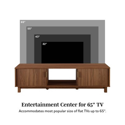 Coastal Oak Modern Fluted 2-Door TV Stand