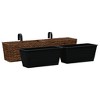 vidaXL 1/2x Garden Plant Pots Water Hyacinth Brown Outdoor Raised Bed Plant Box - 4 of 4
