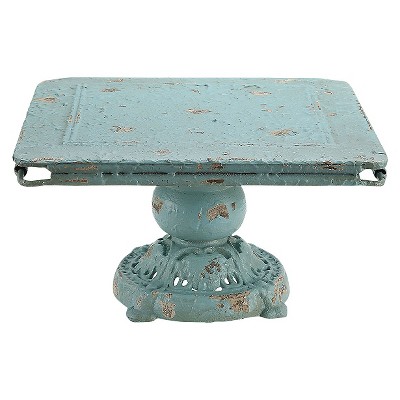  Metal Pedestal Distressed Blue 