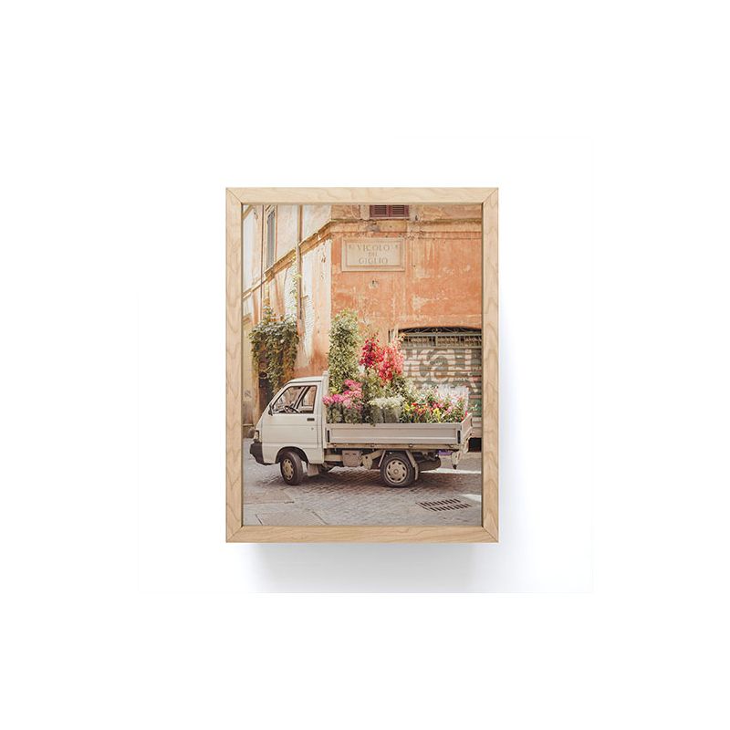Ninasclicks Rome cute van with lots of flowers Framed Mini Art Print - Society6, 1 of 4
