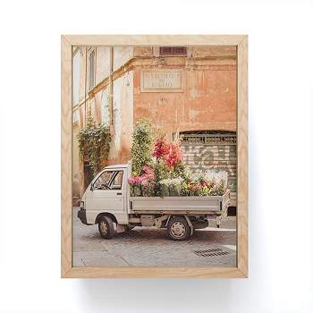 Ninasclicks Rome cute van with lots of flowers Framed Mini Art Print - Society6