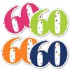 Big Dot of Happiness 60th Birthday - Cheerful Happy Birthday - Sixty Shaped Decorations DIY Colorful Sixtieth Birthday Party Essentials - Set of 20 - 2 of 4