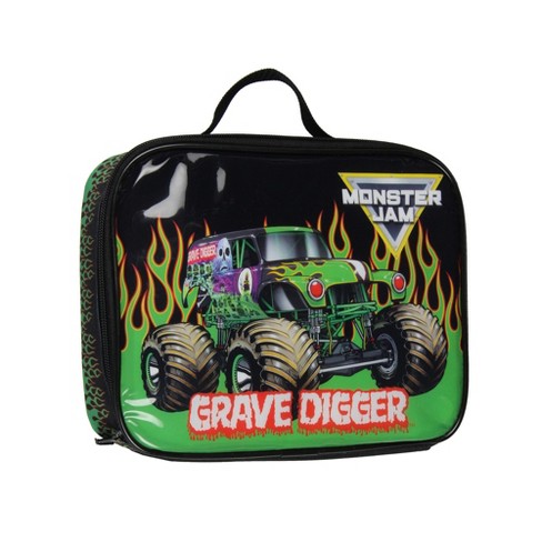 Monster truck shop backpack and lunchbox