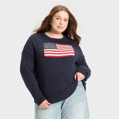 Women's Crewneck Americana Pullover Sweater - Wild Fable™