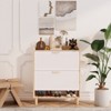 ALEXOUN 31.5 Inch Shoe Storage Cabinet with 2 Flip Drawers - Modern Freestanding Entryway Organizer for Apartments, Hallways & Small Spaces - 4 of 4