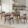 Rubberwood Dining Chairs Set of 2 with Curved Backrest and Upholstered Seat, Mid-Century Accent Chairs for Dining or Living Room–Tanpinhause - 2 of 4