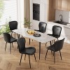 Dining Chairs Set of 2/4/6, Modern Upholstered Pu Leather Kitchen Side Chairs Comfy Backrest - 3 of 4