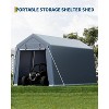 Portable Outdoor Storage Shed with Roll-Up Zipper Door and Versatile Windows,Heavy-Duty Waterproof Garage for Motorcycles,Bikes,Firewood&Garden Tools - 4 of 4