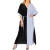 LA LEELA Women's House Daily Routine Evening Wear Vacation Casual Dailywear Holiday Loungewear Relaxed Fit Caftan Maxi Night Shirts 3X-4X Black, Solid - image 4 of 4