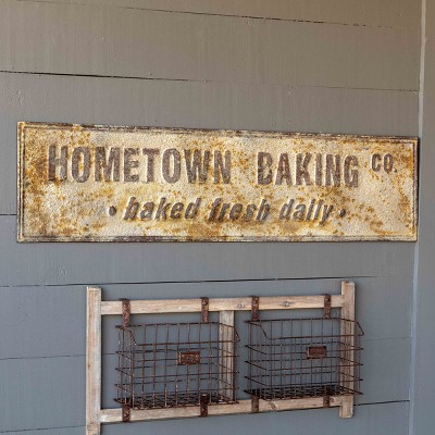 Park Hill Collection Aged Metal Hometown Baking Co. Sign