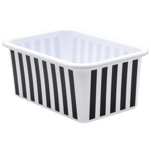 Teacher Created Resources Black and White Stripes Small Plastic Storage Bin (Pack of 10) - 1 of 1