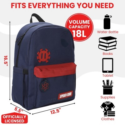 Spider-Man Classic Spider-Man Line Art 16.5” Adult Black & Red Backpack — фото 3