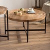 CENGHU Modern Thread Design Round Coffee Table with Cross Legs Metal Base, Tea Table, Side Table for Living Room, Dining  Room, Bedroom, Kitchen - 4 of 4