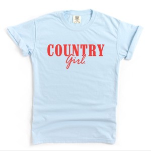 Country Girl Puff Print - Womens Garment Dyed Graphic T-Shirt - 1 of 4