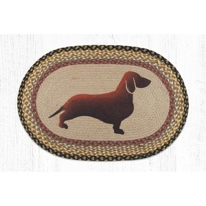 Earth Rugs Dachshund Oval Patch Tread Rug – 20"x30" Rustic Dog Lover Fabric Accent - 1 of 3