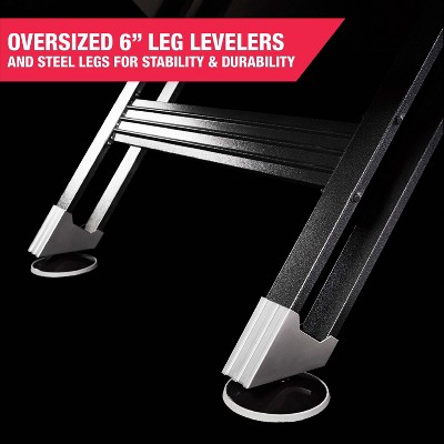 MD Sports 7.5' Black and Silver Pool Table with Steel Legs