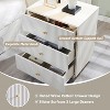 SinCiDo Fluted Nightstand with Charging Station, 21.65" Wide Modern Wood Bedside Table w/3 Storage Drawers for Bedroom, Living Room - 4 of 4