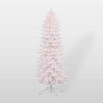 9ft Pre-Lit Full White Forest Fir Artificial Christmas Tree - Puleo