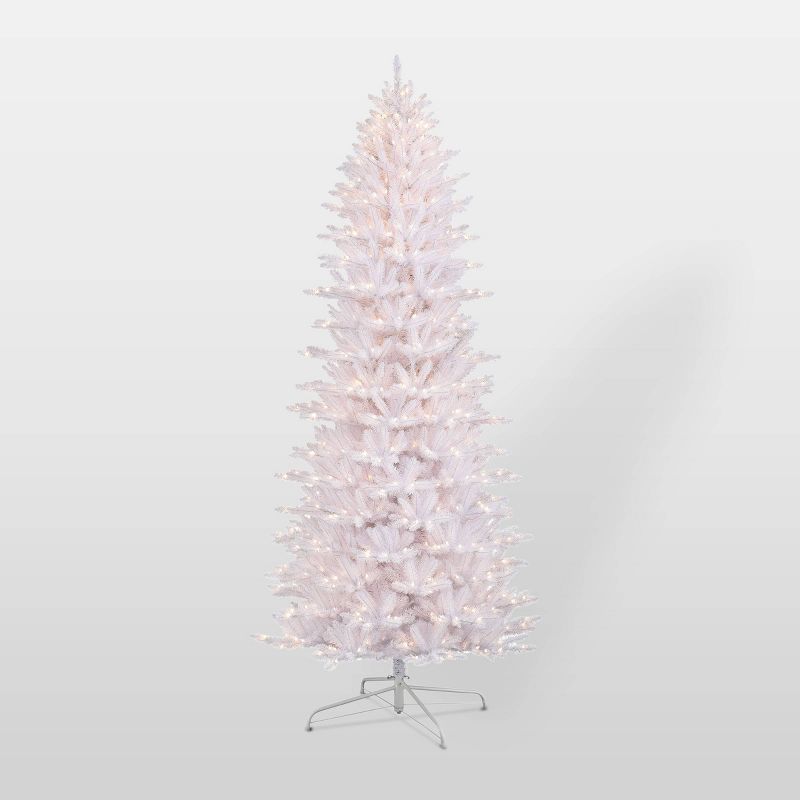 9ft Pre-Lit Full White Forest Fir Artificial Christmas Tree - Puleo, 1 of 5