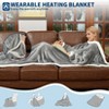 Wearable Heated Blanket with Foot Pocket, Electric Snuggle Blanket with Sleeves, 6 Heating Levels & Auto-off, Machine Washable - 2 of 4