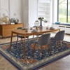 Vintage Floral Rug for Living Room, Stain Resistant Durable Indoor Carpets with Breathable Jute Backing, Soft Non Shedding Floor Mats,  Blue - 4 of 4