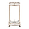 Bartram Oval Bar Cart Champagne Gold - Inspire Q: Mirrored Shelves, Mobile, Modern Style - 3 of 4