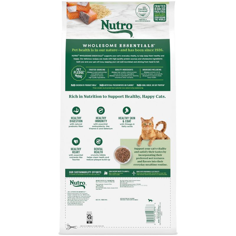 Nutro Wholesome Essentials Salmon &#38; Brown Rice Recipe Adult Premium Dry Cat Food - 5lbs, 2 of 14