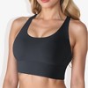 Anna-Kaci Active Women's Scoop Neck Stretchy Cropped Banded Criss Cross Back Sports Bra - 3 of 4