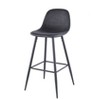 Hybition Bar Height Bar Stool with Back Stools ,Metal Legs and Footrest, Modern Upholstered Velvet Counter bar Chairs,Industrial Pub Chairs,Set of 2 - 3 of 4
