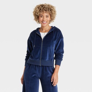 Women's Leisure Studio Velour Hoodie Sweatshirt - Universal Thread™ - 1 of 4