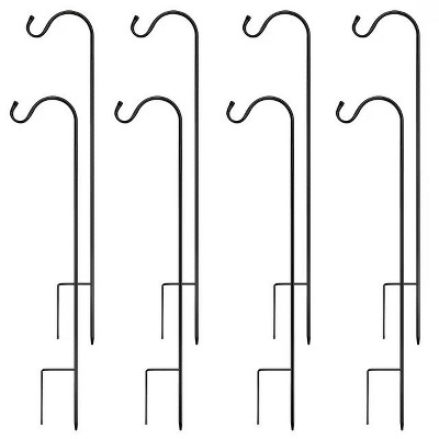 Snynuxx Metal Heavy Duty Shepherds Hook, Adjustable Shepards Hooks for Outdoor, Black Plant Hooks Pole