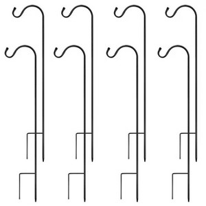 Snynuxx Metal Heavy Duty Shepherds Hook, Adjustable Shepards Hooks for Outdoor, Black Plant Hooks Pole - 1 of 4