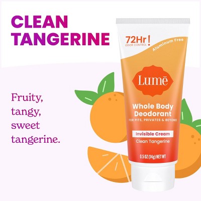 Lume Whole Body Women&#8217;s Deodorant - Mini Invisible Cream Tube - Aluminum Free - Clean Tangerine Scent - Trial Size - 0.5oz_6