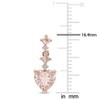 EVERLY JEWELRY | 14K Rose Gold Heart-Cut 1.46 CT TGW Morganite and Diamond Accent Drop Earrings - 3 of 4