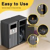 Syemin Outdoor Trash Cans Outdoor Single Barrel Trash Can Waterproof Patio Garbage Can with Lid, Durable Waste Bin, Black, 33.07"*16.54"*35.43" - 4 of 4