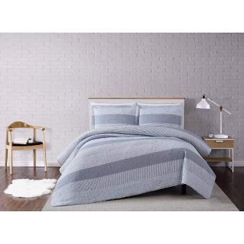 Multi Stripe Quilt Set Gray - Truly Soft
