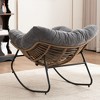 PAGED Modern Nursery Rocking Chair Chenille Upholstered Accent Chair with Metal Frame for Living Room, Bedroom - 3 of 4