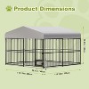 Coucheta 120"x120"x72" Outdoor Dog Kennel - Heavy Duty Metal Cage with Waterproof Roof, Lock & Rotating Feeder for All Breeds - 2 of 4