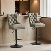 Aged and Retro PU Swivel Barstools Adjusatble Seat Height from 26-33 Inch, Modern Bar Stools with Backs Comfortable Tufted,Set of 2 - Leovsnove - 3 of 4