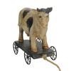 Northlight 10.25" Black and White Wood Textured Cow on Cart Outdoor Garden Statue - 2 of 3