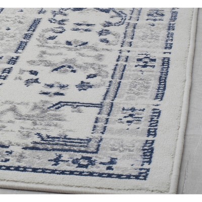 Glacial Sundara Blue and White Floral Synthetic 5' x 7' Area Rug