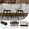 Dyonery 26" Swivel Counter Height Bar Stools with Backrests, Upholstered Seats & Wood Legs for Kitchen Island - 3 of 4